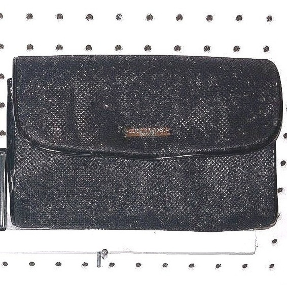 Giorgio Armani Black Sequin Cosmetic Clutch‎ Evening Bag 90s Y2K